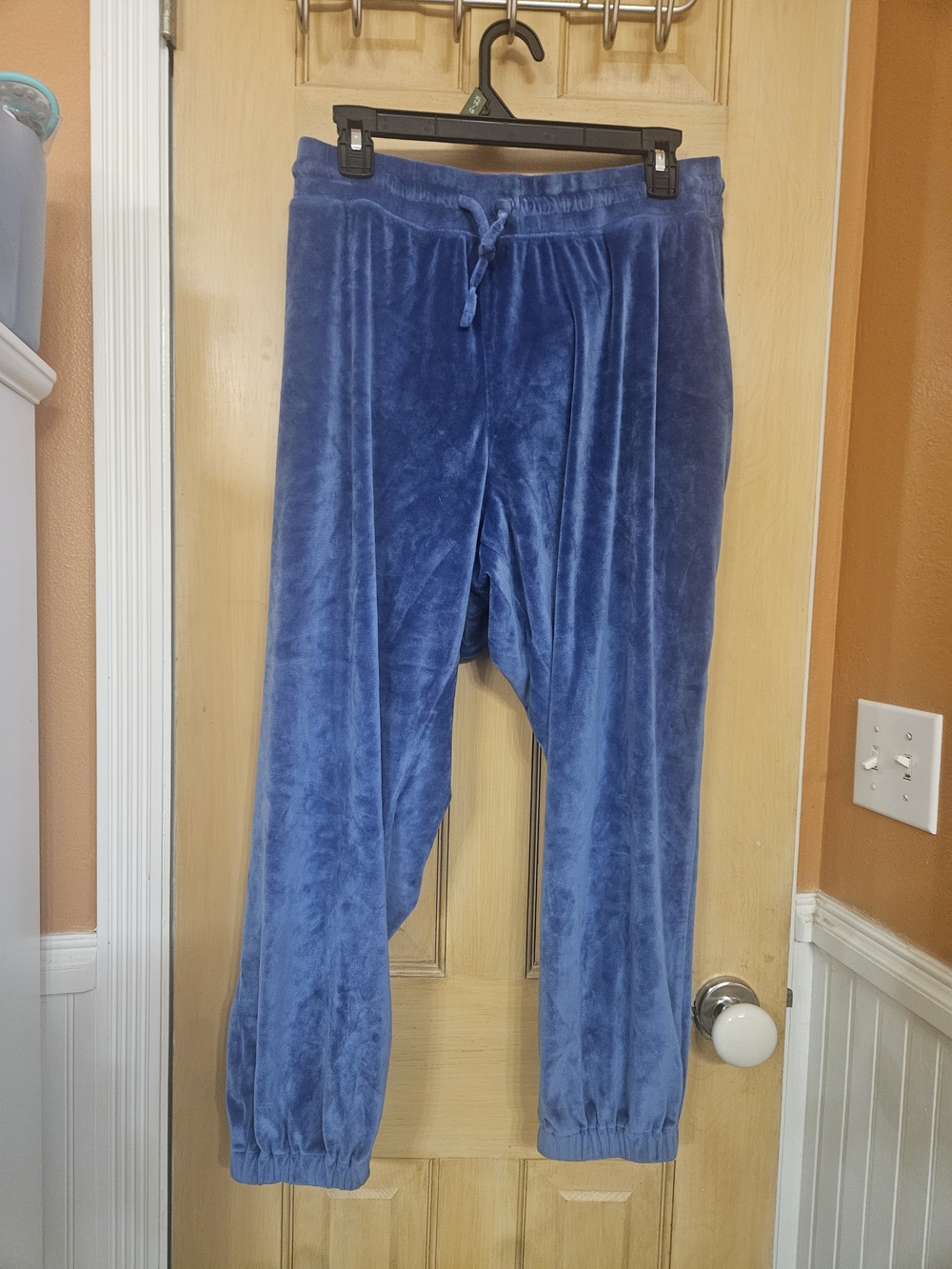 Gap Women's Blue Velour Drawstring Pants